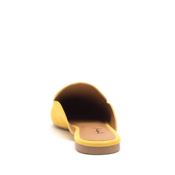 Womens Yellow Slide In Pointy Mules Loafers - Picture 5 of 6